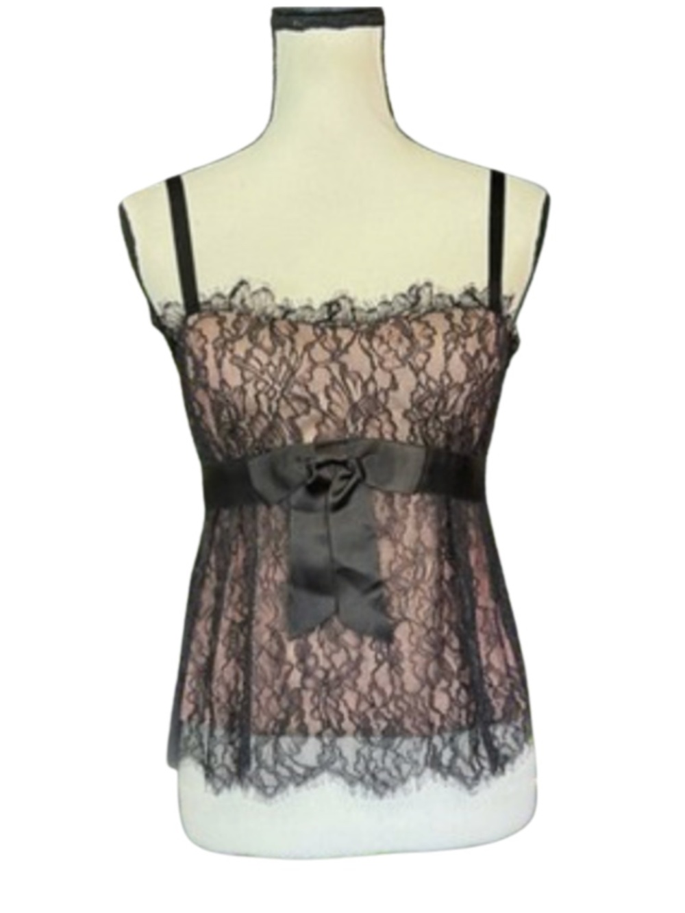 NWT Vintage Nanette Lepore Sheer Lace & Bow Formal Tank Top Camisole XS/S